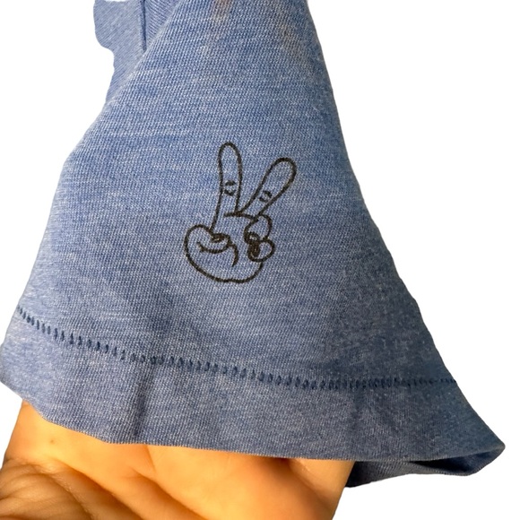 Dutch Bros Vintage “Cyber Bowl” Soft Blue T RARE Peace www.dutchbros.com SMALL - Picture 3 of 7